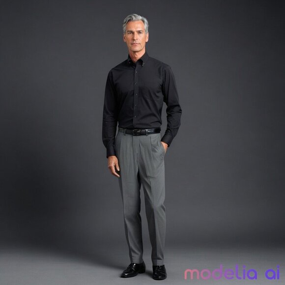 Michael Kors Dress Pants Greenwich Men's Size 38 Dark Gray Heathered Flat Front - Picture 1 of 7